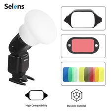 Selens Magnetic Flash Modifier Sphere Diffuser Bounce Band 7x Colored Gel Filter