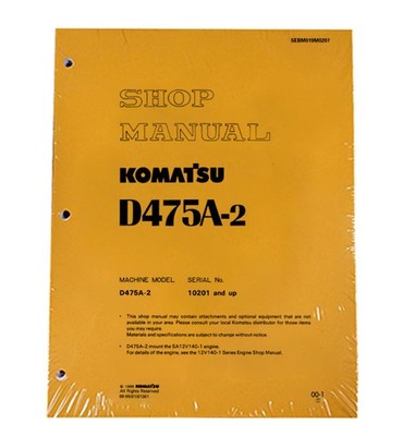 Komatsu D475A-2 Series Bulldozer Workshop Repair Service Manual PN# SEBD019M0207