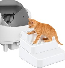 Adjustable Litter Box Ramp Cat Ramp Litter Box 3 Steps White Non-Slip