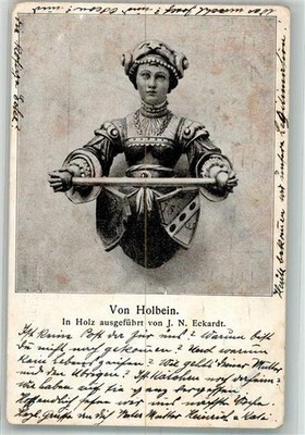 38159529 - executed by Holbein in wood by J.N. Eckardt Mrs Artist Card