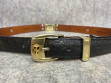 Montana Ostrich Quill Leather Belt Gold Medallion Black Segmented Mexico SZ 40