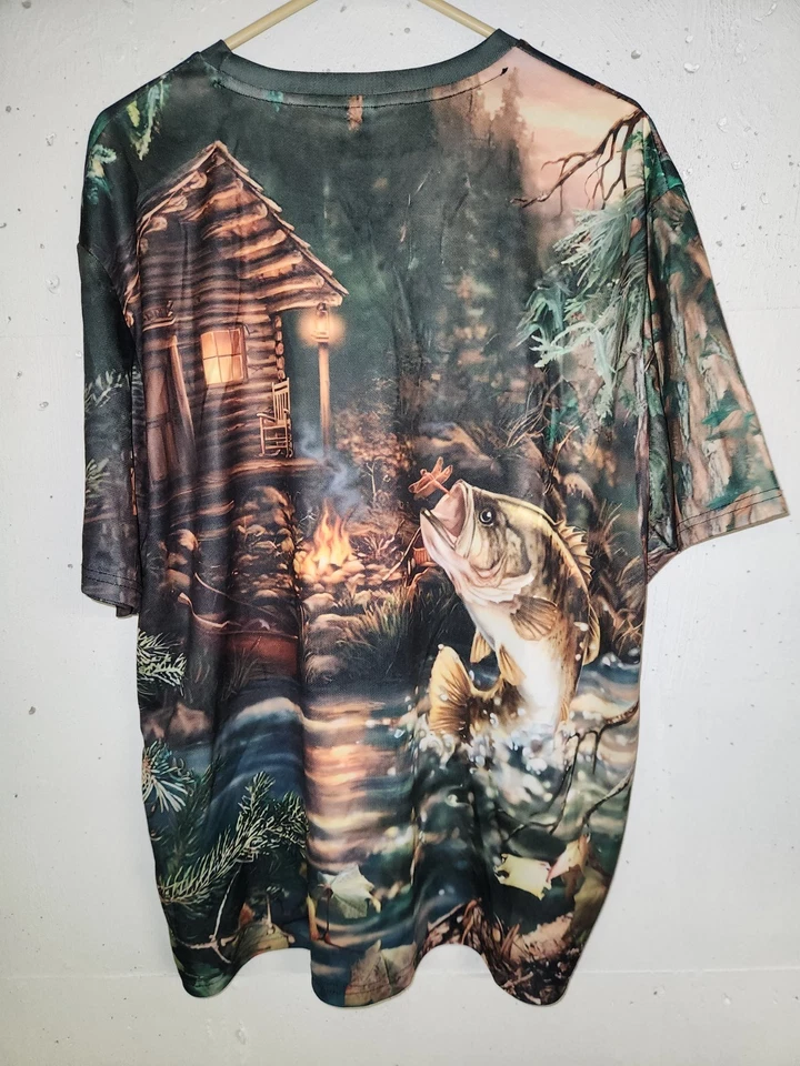Camiseta de pesca de lubina Largemouth 2XL peces de cabina Foto 2 de 3