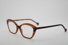 NEW L.A. EYEWORKS PANCAKE 937 CLEAR BROWN BLACK WHITE AUTHENTIC EYEGLASSES 51-17