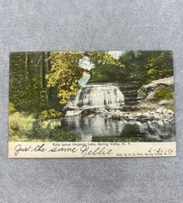Falls Below Heyenga Lake, Spring Valley, N.Y., Hand Colored 1907 Postcard, Used
