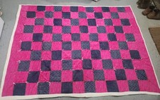 Handmade Colorful Quilt Throw Beauty Denim Never Used Made In Wnc