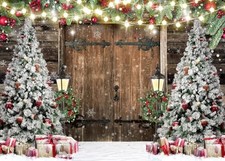 Christmas Backdrop Rustic Christmas Photo Backdrop Holiday Banner F103 7X5FT