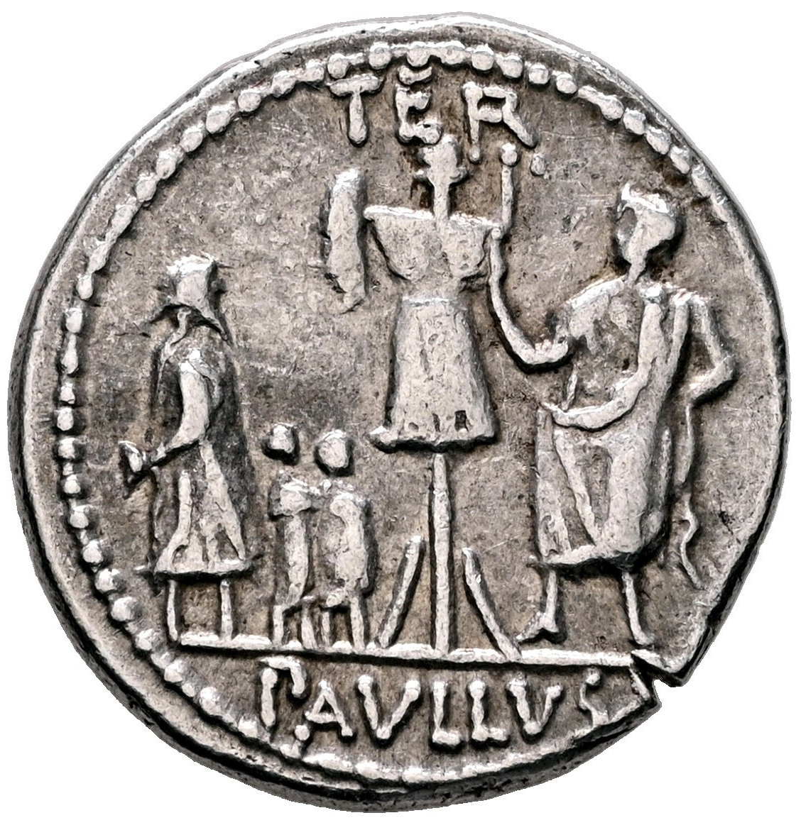 L. Aemilius Lepidus Paullus (62 BC) Roman AR silver denarius