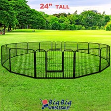 24 Inch 16 Panels Cat Dog Playpen Large Crate Fence Pet Kennel Exercise Cage