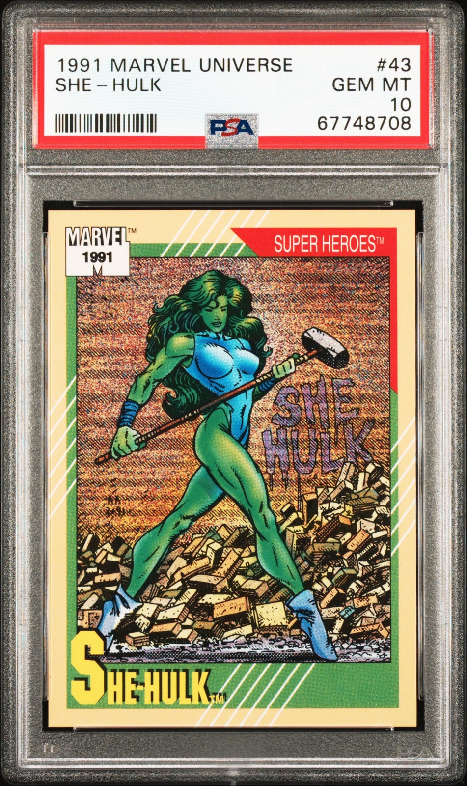 1991 MARVEL UNIVERSE #43 SHE-HULK PSA 10