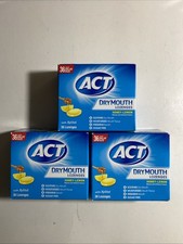 3 Packs ACT Dry Mouth Lozenges with Xylitol Sugar Free Honey-Lemon 36 Lozenges