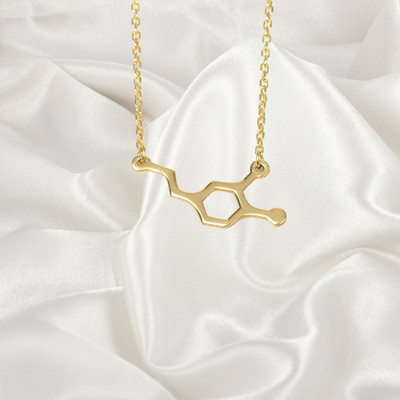 Dopamine Molecule Necklace, Happiness Jewellery, Science Gifts
