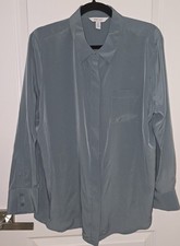 Nine West Silky Sage Long Sleeve Dress Shirt Business Workwear PXL