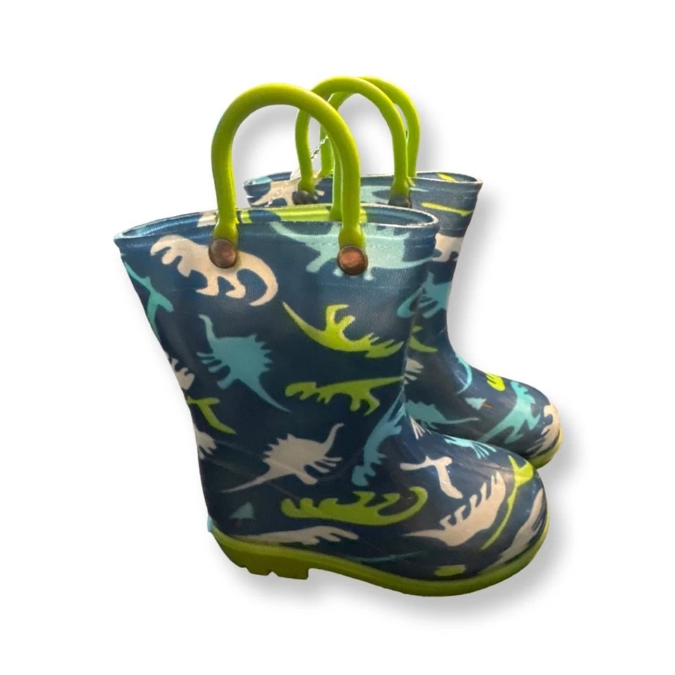 Hibigo Dinosaur Pattern Kids Rain Boots Baby Size 4 - Image 3 of 4