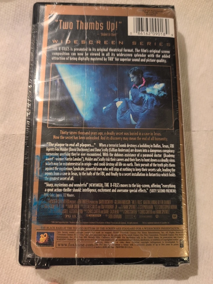 The X-Files Movie VHS 1998 Widescreen Clamshell New Sealed *See Notes* - Image 2 of 4