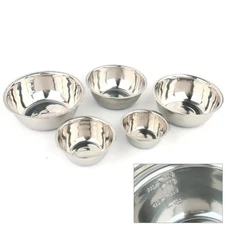 5Pcs Stainless Steel Mixing Bowls Set Cooking Serving Camping Kitchen Food Basin