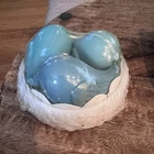 Vintage 1972 AVON Love Nest Milk Glass SOAP DISH & 3 Blue Bird HOSTESS SOAPS NOS
