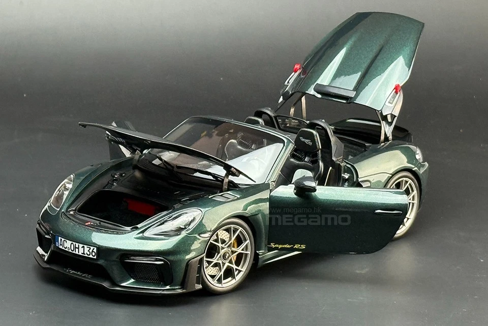 1/18 Norev Porsche 718 Spyder RS w/ Weissach Pack 2023 Forest Green Diecast - Image 3 of 4