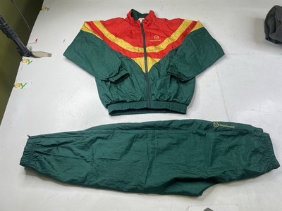 Rare Vintage Sergio Tacchini 2Pc Tracksuit Set Men's Nylon Jacket Pants