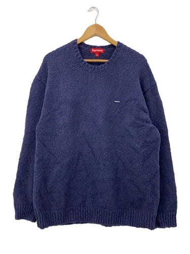 Pull tricot suprême 24SS boucle petite boîte (épais XL coton bleu marine occasion