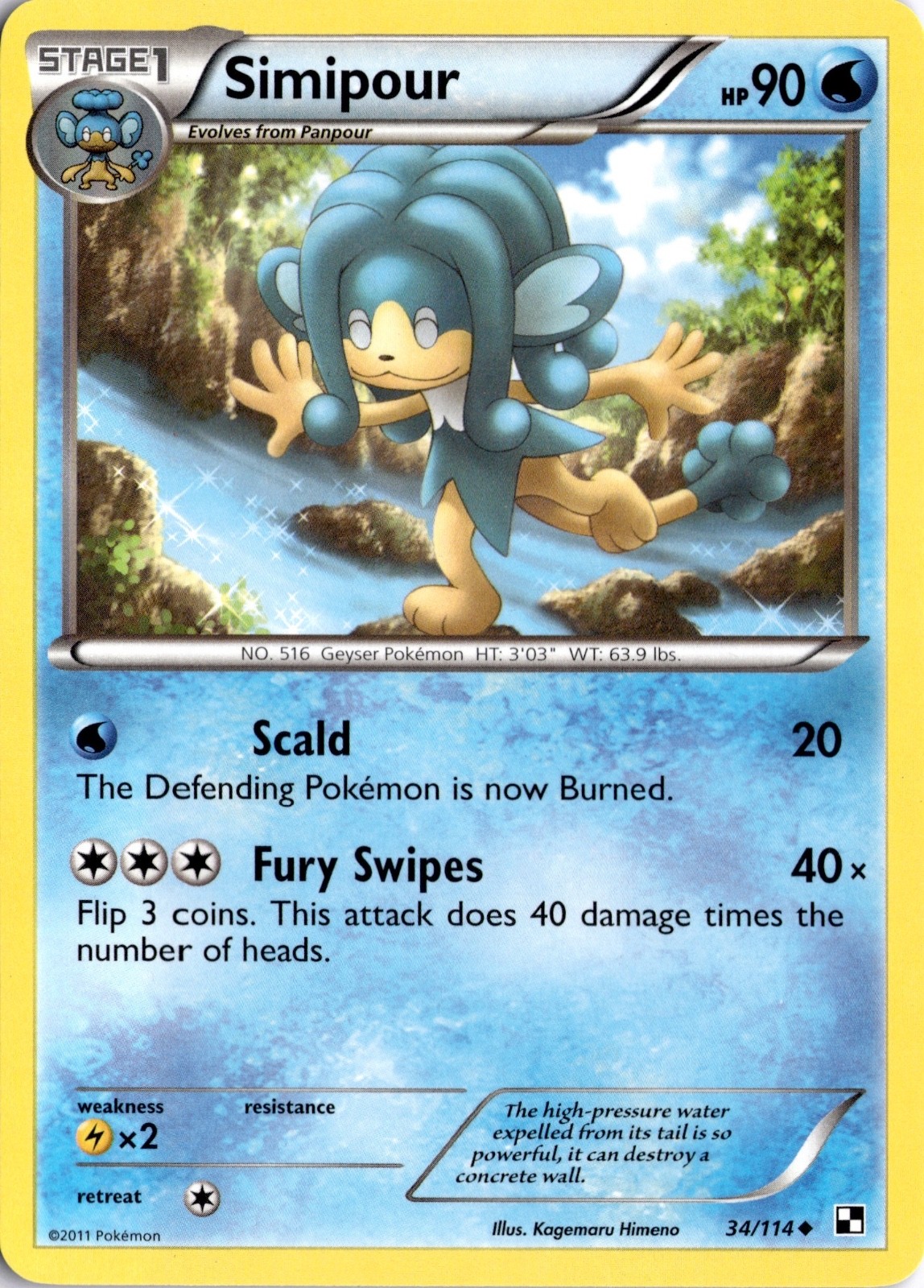 Simipour 34/114 Black and White Pokémon Card TCG