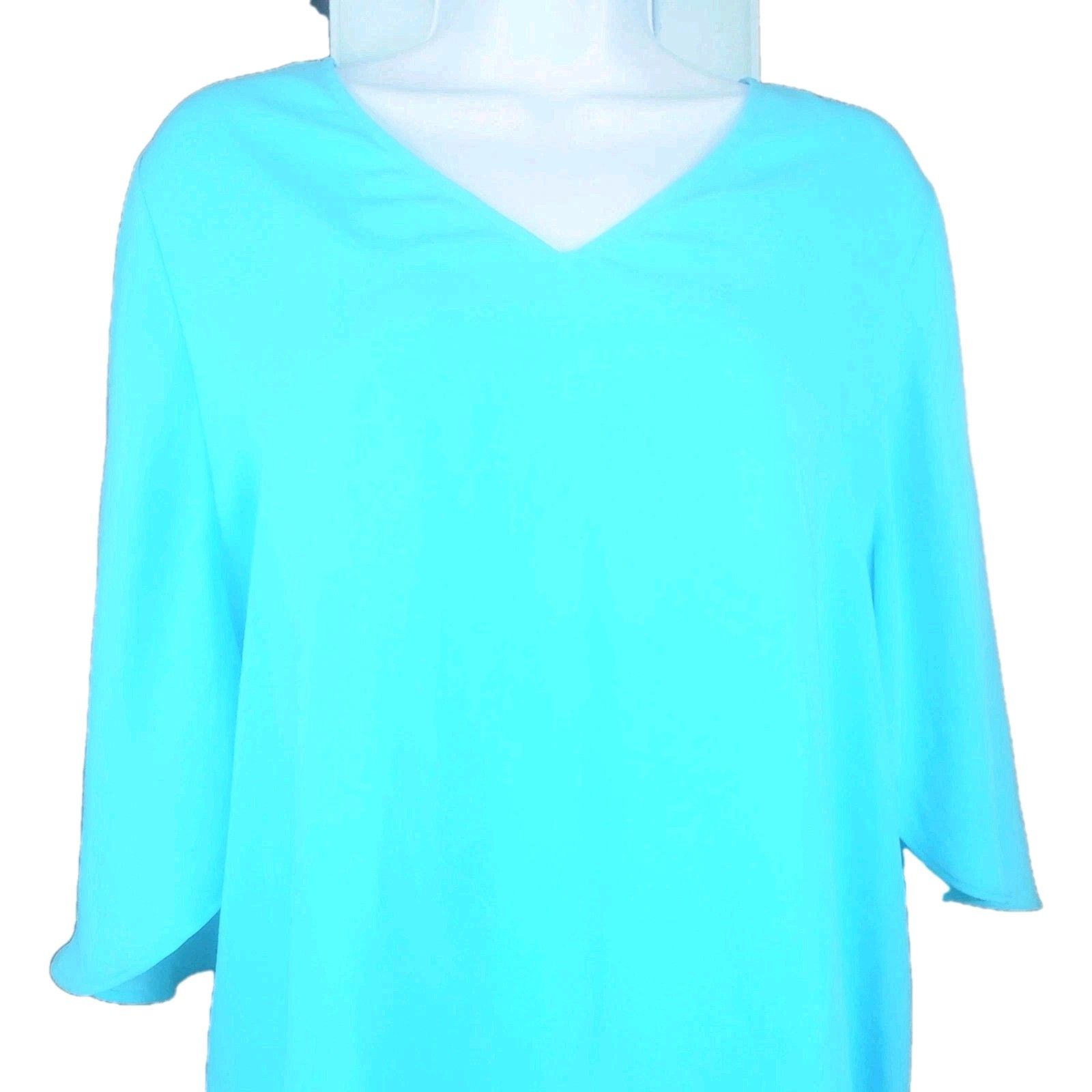 Teal Chicos Flowy Peasant Blouse Size S Boho Beach Chic-image