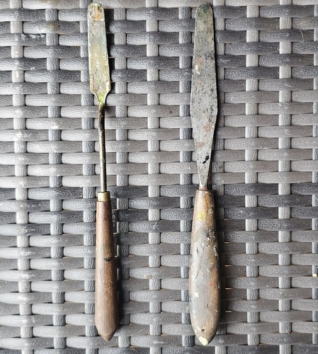 Pair of Vintage Artists' Palette Knives c. 1960s Unbranded Handmade