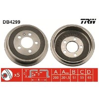 2X Bremstrommel Hinten FüR VW Polo 602 604 6C 6R 9A 9N 01 Bis 26 TRW Teil BNM
