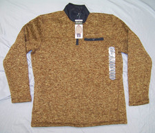 NWT Eddie Bauer Sweater Fleece Mens Small Rust Heather 1/4 zip Pullover EMJ15045