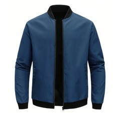 Men’s Lightweight Baseball Collar Jacket Casual Slim Fit Coat Spring Autumn Zip