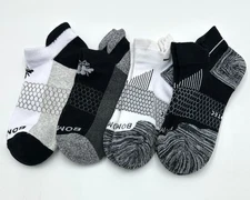 4 pairs BOMBAS Men's honeycomb Original Ankle Socks Size Med 4 Colors Mix