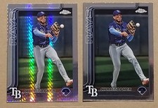 2025 Topps Chrome Christopher Morel Prism Refractor Card+Base T.B. Rays No. 64