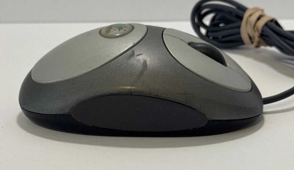 RARE Logitech Mouseman Dual Sensor Optical USB Wheel Mouse M-BL63B Corded (Read) - Image 3 of 4
