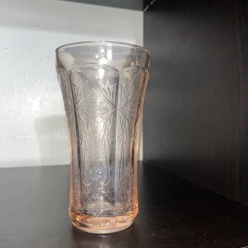 Vintage Indiana Glass Recollection Pink Madrid Etched Glass Depression