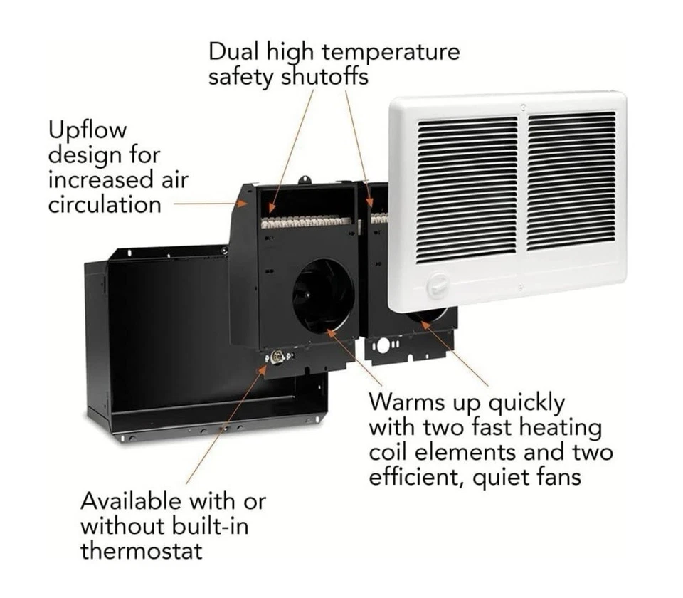 NUEVO Calentador de Pared Eléctrico Doble Cadet CSTC402TW Com-Pak 240/208 Voltios 4000/3000W Foto 4 de 4