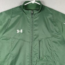 Under Armour Athletic Jacket Mens Medium Green White Full Zip All Seasons Gear