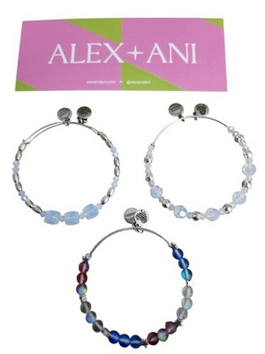 Alex And Ani Set Of 3 Glass Beaded Bangle Bracelets #19