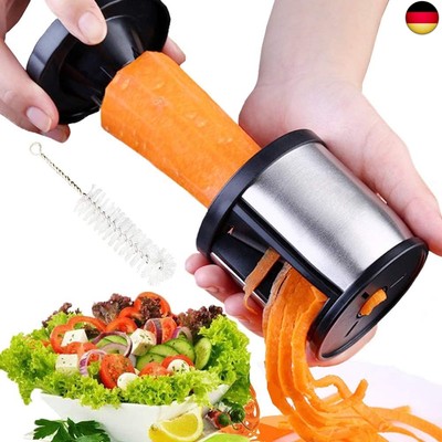 XREXS Gemüsenudeln Spiralschneider Edelstahl Spiralschneider Hand mit Bürste, G
