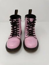 Dr. Martens Combat Boots Girls Kids US SZ 2 Pink Patent Leather Shoes Doc 1460J