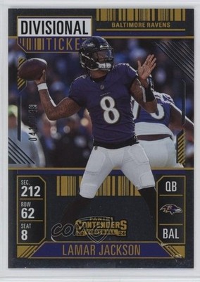 2024 Panini Contenders Divisional Ticket 41/149 Lamar Jackson #7 04uh