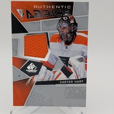 2021-22 SP GAME USED AUTHENTIC FABRICS CARTER HART PHILADELPHIA FLYERS #AF-CH