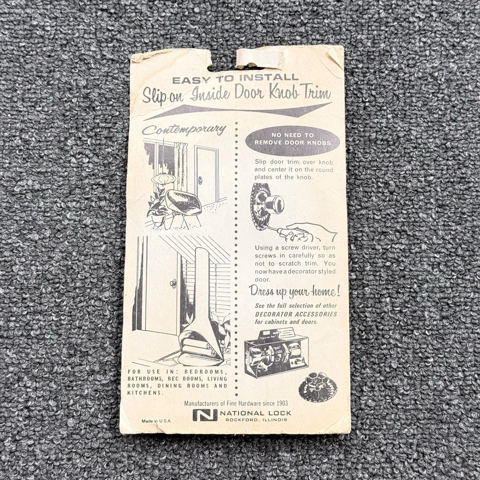 Vintage National Lock Contemporary Door Knob Trim White Gold Decorative V4101 - Image 2 of 4