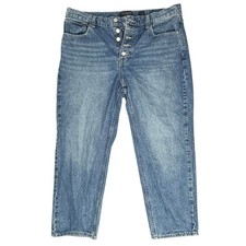 Lucky Brand Boy Mid Rise Relaxed Jeans Womens 14/32 Button Fly Medium Wash Denim