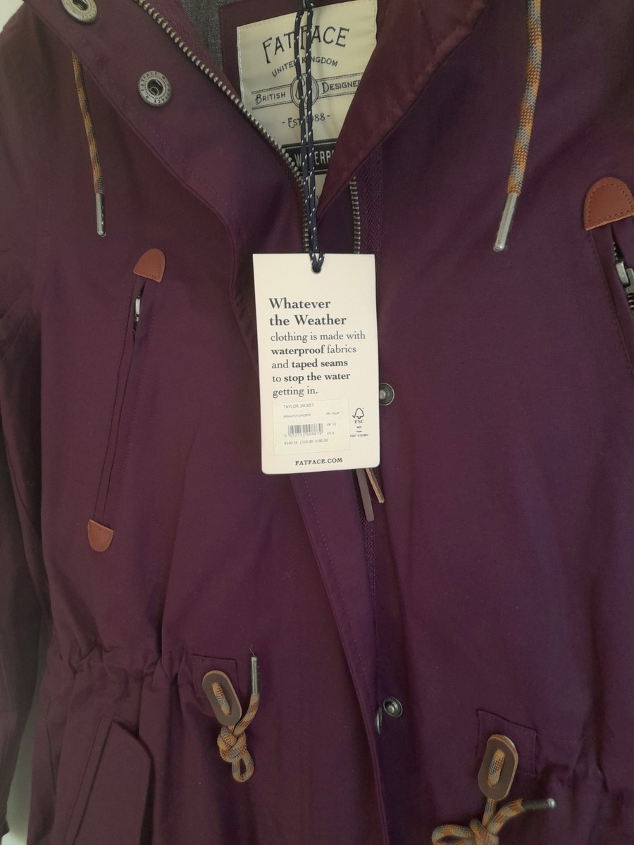 Outerwear Fatface Taylor Waterproof Jacket Plum Jacket Womens Long