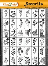 36 Pieces Flower Stencils for Painting 3x4 , DIY Stencils for Painting on Wo