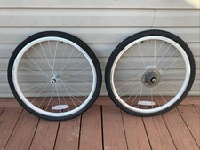 K811 White Bike Tires 24 Inch Rims And Wheels Included Set Of 2 Brand New