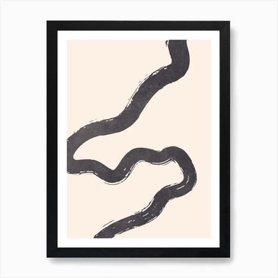 Abstrakter Pinselstrich 3 in anthrazit gerahmtes Wandbild Poster Leinwanddruck Bild
