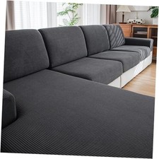 Couch Cushion Covers, Comfort Soft Magic Sofa Covers 1 Back Cover Dark Gray
