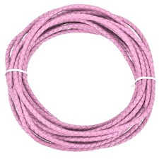 Rebower Round Braided Leather Cord 4mm Bolo Leather Cord String Rope for Jewe...