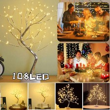 108 LED Light Tree Twig Birch Branch Desk Table Lamp Halloween Decoration Decor