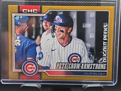 2026 Topps Celebration Pete Crow-Armstrong Dugout Peeks Gold 06/50 Chicago Cubs